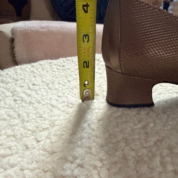 VTG Stuart Weitzman Leather Lizard Embossed Print Pumps 9.5 Block Heel Career - Picture 13 of 13